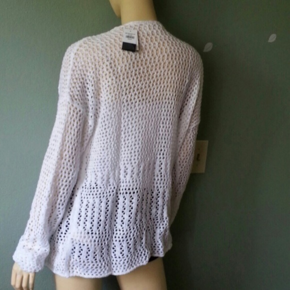 New Hollister White Open Stitched Cardigan - Picture 4 of 4